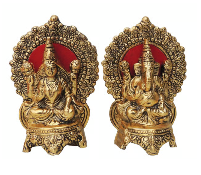 Showpiece Aluminium Ganesh Ji - 4.6*2.3*7 inch (AC361)