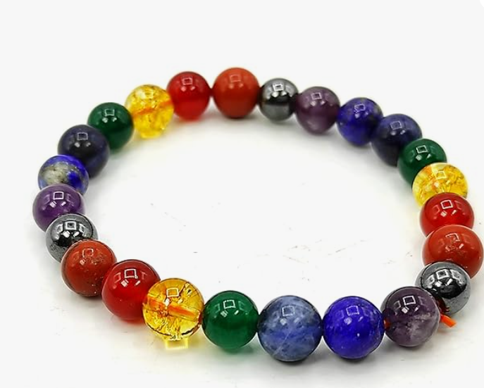 Seven Chakra Round Beads Bracelet