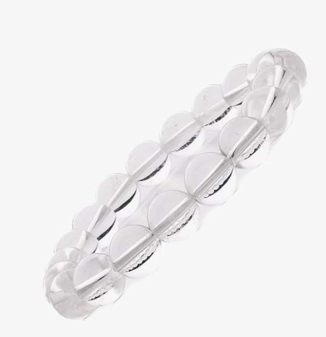 Clear Quartz Crystal Bracelet for Wealth, Health & Prosperity, Reiki Healing