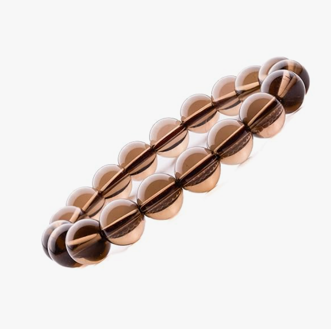 Smoky Quartz Round Beads Bracelet