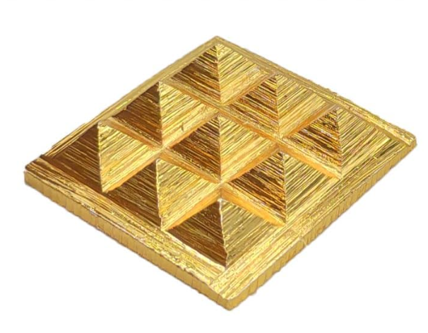 Vastu Copper Pyramid Chip Gold Plated (Golden)